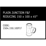 Marley Rubber Ring Joint Plain Junction F&F Reducing 150 x 100 x 45° - 1504.150.100Y.F